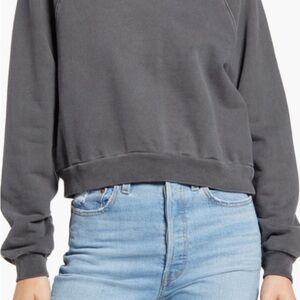 Women's Gray Cropped Sweatshirt-XL